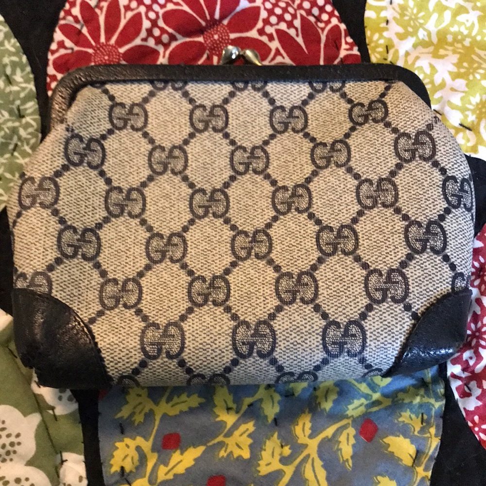 Authentic Gucci large signature cosmetic case